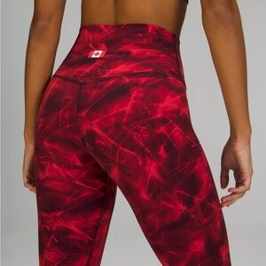 Team Canada Olympic lululemon Align High-Rise Pant 28” size 4 Glow Red Multi